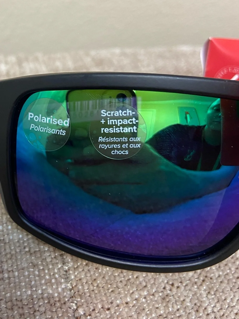New Balance Black Sunglasses with Blue-Green Mirrored Lenses men New